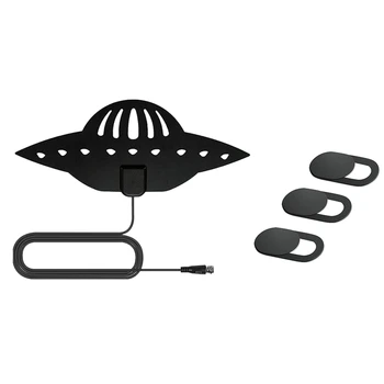 

5 Pcs Computer Camera Lens Cover Protection Sticker & 1x 50 Miles TV Antenna Indoor Outdoor HDTV HD Digital