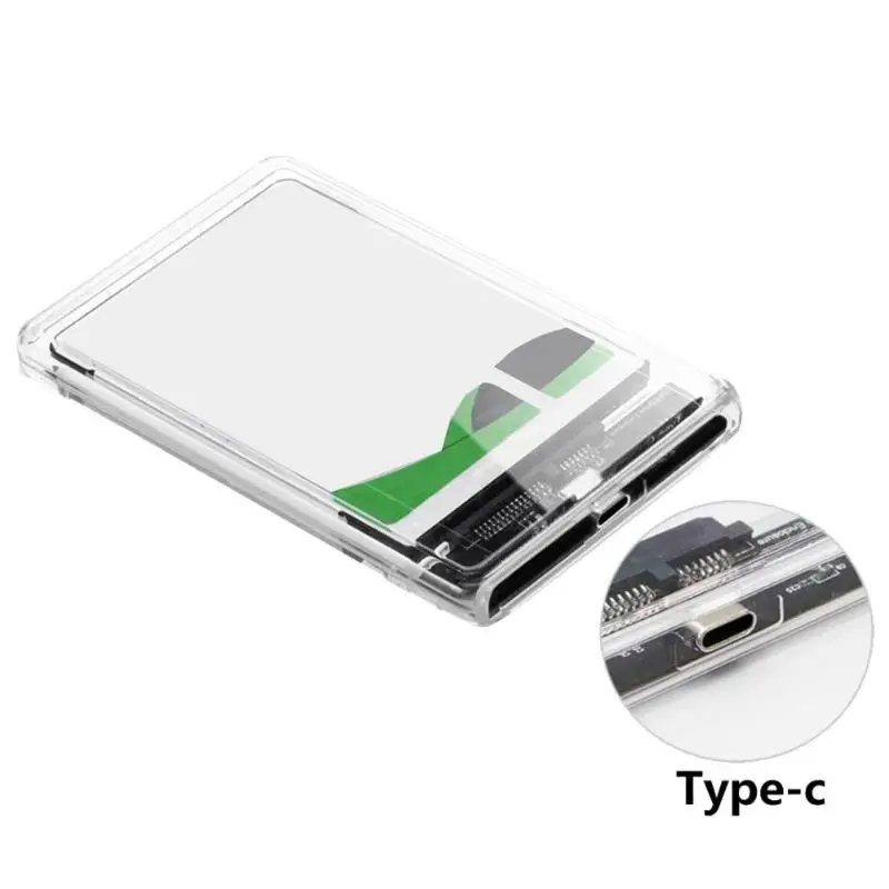 Портативный 2,5 дюймовый USB 3,1 Gen 2 type-C для SATA HDD SSD Внешний жесткий диск чехол прозрачный мобильный корпус