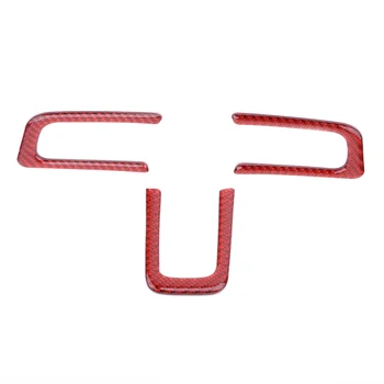 

3Pcs/Set Inner Steering Wheel Decor Trim Frame Cover Moulding fit for Ford Mustang 2015 2016 2017 2018 2019 Carbon Fiber Red