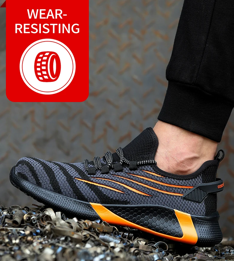 Safety Shoes Men Anti-Smashing Steel Toe Cap Puncture Proof Construction Lightweight Breathable Sneaker Work Boots Women Quality