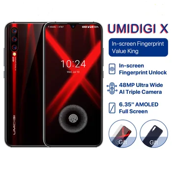 

Global 4G UMIDIGI X Android Smartphone RAM 4GB ROM 128GB 6.35 inch Full Screen Octa Core Fingerprint 48MP Dual SIM Mobile Phone