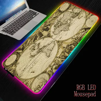 

Mairuige Old World Map Led Lighting Gaming Mouse Pad RGB USB LED Illuminated Keyboard Non-slip Blanket Mat 350*250 / 800*300MM
