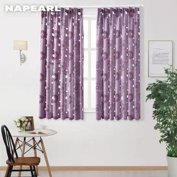 

NAPEARL 1 PC Kitchen Door Semi-Blackout Curtains for Living Room Ready Made Panel Drapery Window Floral Jacquard Design