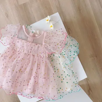 

Girls Polka Dot Princess Dress Summer 2020 Baby Girl's Western Style Short-Sleeve Dress
