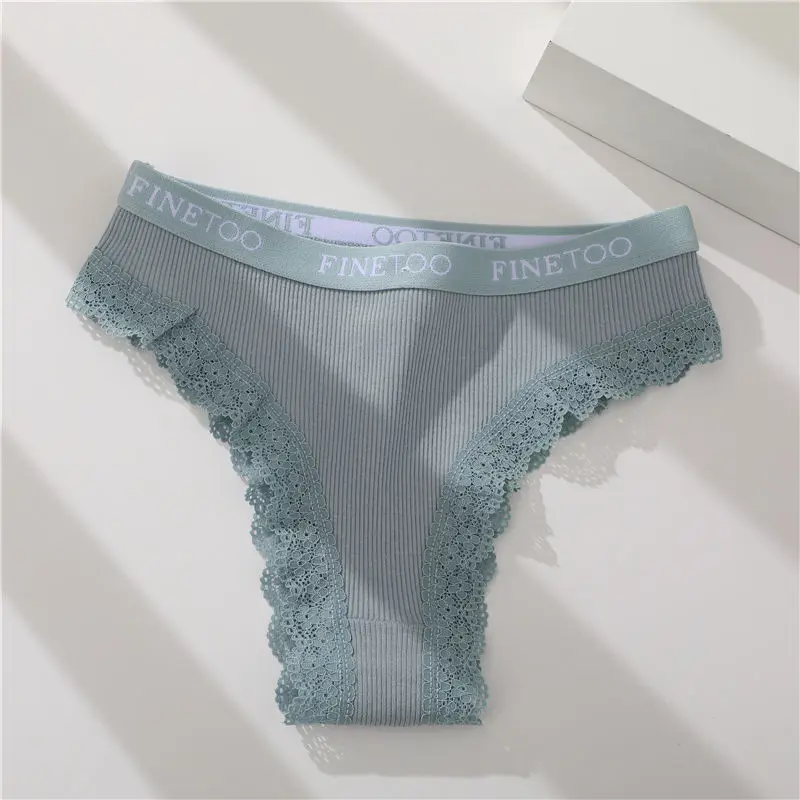 Lace Cotton Brazilian Panties Set - Womens Sexy G-String Thongs Plus Size M-2XL 3PCS