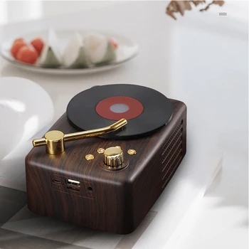 

Portable Wireless Loudspeaker Portable Retro Stereo Vintage Bluetooth Wireless Speaker with MIC TF Card Slot