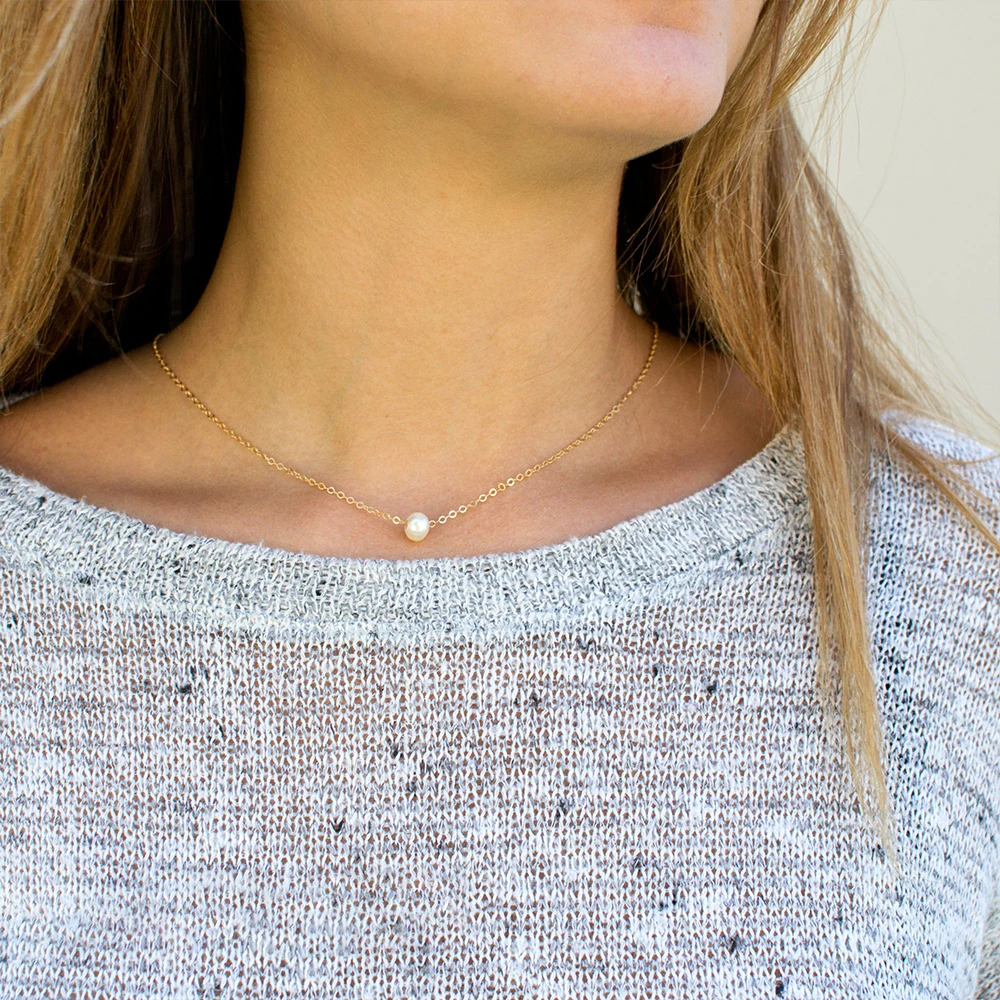 Laramoi, модное женское ожерелье с подвеской, жемчуг, нержавеющая сталь, золотые серебряные ювелирные изделия для женщин, аксессуары, подарок для девушки
