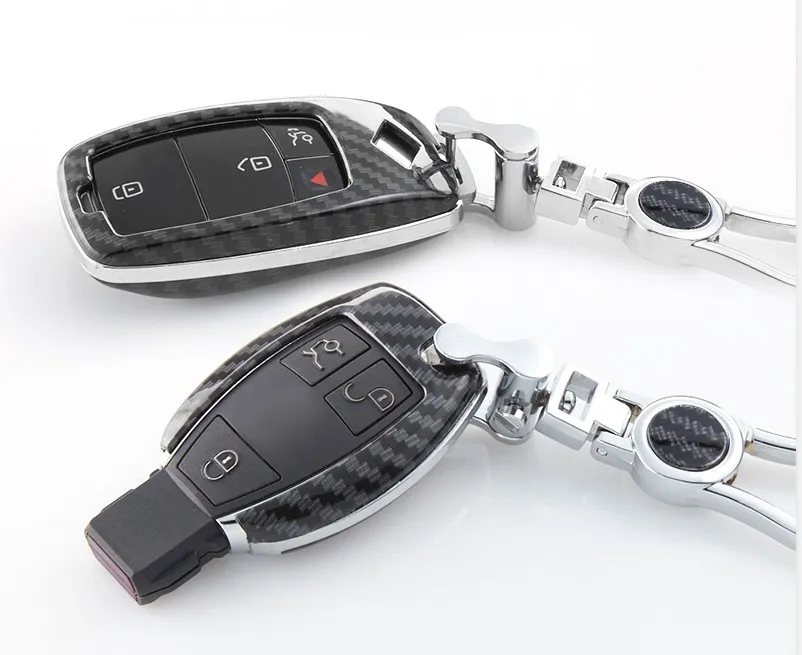 Карбоновый ABS чехол для автомобильного ключа Mercedes Benz W203 W210 W211 W124 W202 W204 W212 W176 AMG