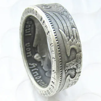 

Germany Silver Coin Ring 5 MARK Silver Plated Handmade In Sizes 7-12