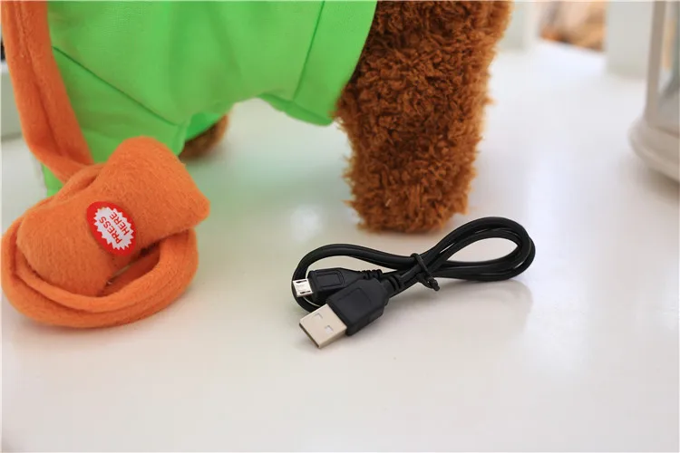 Детская игрушка USB заряжаемый Электрический поводок пудель плюшевые игрушки пение прогулки щенок
