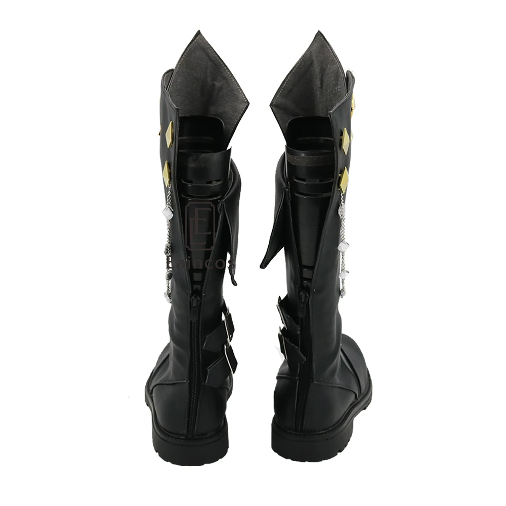 Genshin Impact Tartaglia Cosplay Halloween Party Shoes Black Fancy Boots Custom-made sexy police woman costume