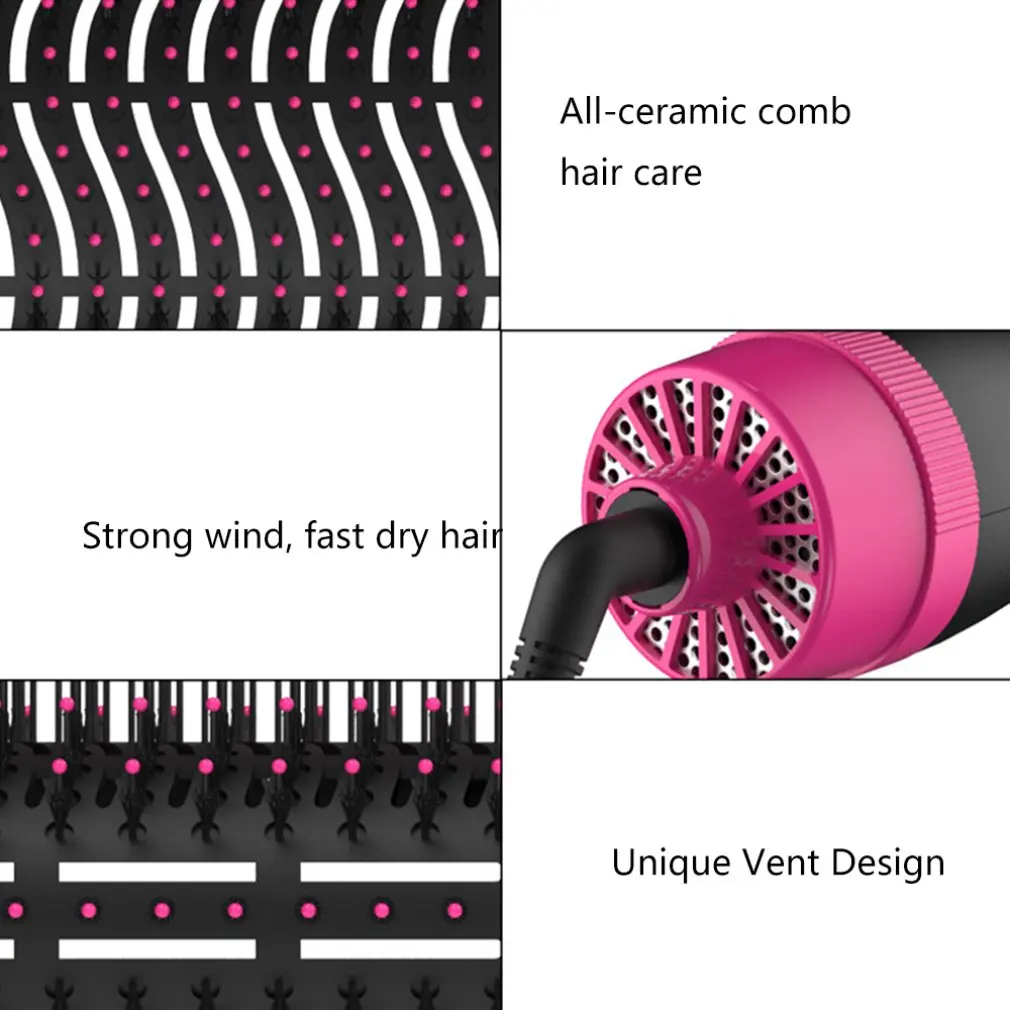 IDS-NEW-ONE Step Hair Comb 2 in 1 Multifunction Infrared Negative Lon Hair Dryer Air Paddle Styling Brush Hair Straightener