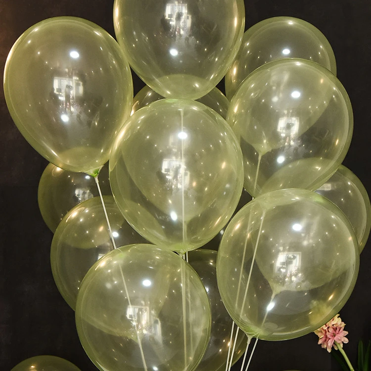 100 шт./лот 10 дюймов круглые прозрачные пастельные хрустальные латексные шары для свадьбы, свадьбы, дня рождения, вечеринки - Цвет: Зеленый
