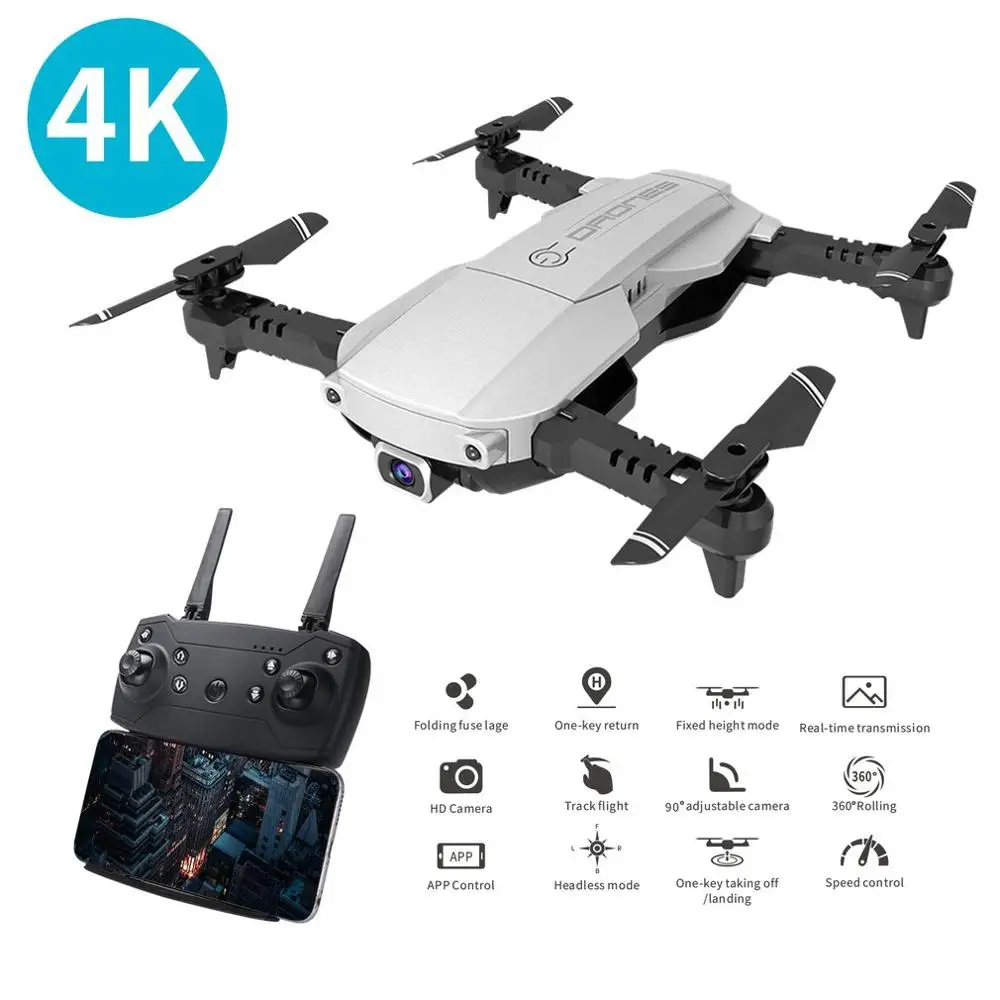 LANSENXI-NVO складной 2,4 ГГц WiFi FPV Дрон 4K камера RC Дрон в режиме реального времени Трансмиссия самолет игрушка с 2 батареями