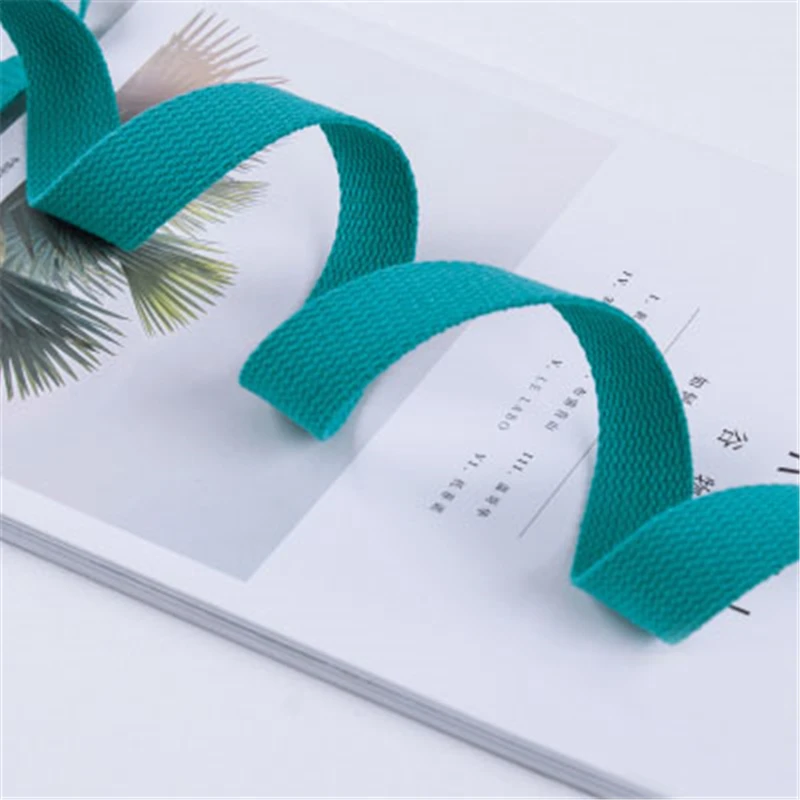 Bluish Green 10 м 25 мм ширина холщовая тесьма полиэстер хлопок лента ремень швейная сумка ремень аксессуары для изготовления ремней шитье сделай сам Ремесло - Цвет: Bluish Green