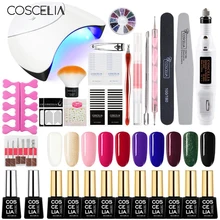 Маникюрный набор COSCELIA 36 Вт УФ светодиодный USB лампа Сушилка набор для наращивания ногтей для маникюра инструменты для ногтей художественные наборы гель лак для ногтей лак