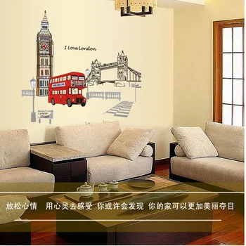 

London Bus Wall Sticker Removable Bedroom Living Room Tv Background Pvc Sticker Cc6911