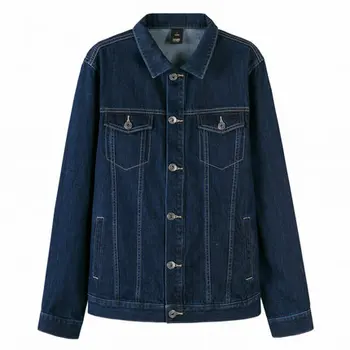 

Denim Jacket Men Coat Dark Blue Casual Teens Denim Jacket Cotton Turn-down Collar Long Sleeve Denim Bomber Jackets Man
