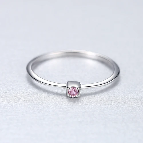 Gem& Time, серебро 925 пробы, VVS, цветной топаз, пасьянс, кольцо для женщин, драгоценный камень, штабелируемые кольца, ювелирные изделия, Anillos Mujer - Цвет камня: Pink