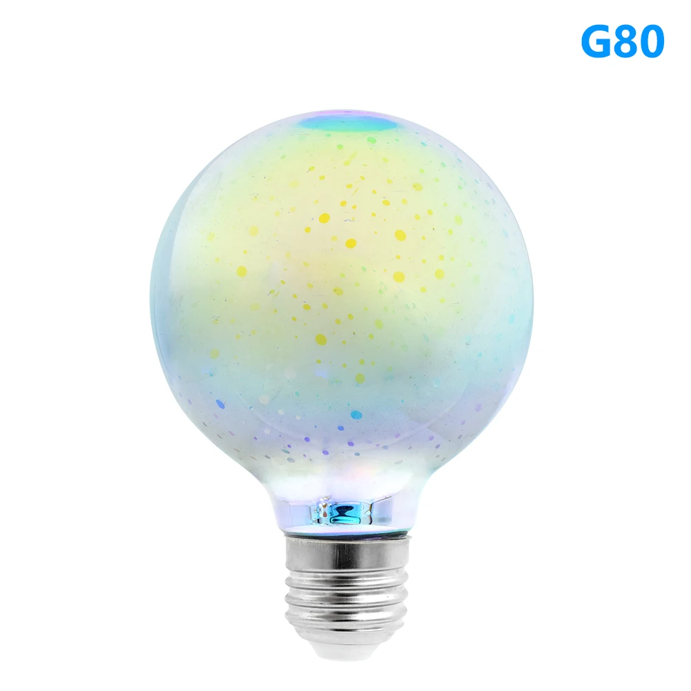 E27 5W LED 3D Decoration Light 85V-265V Novelty RGB Lamp Filament Fireworks Bulb G80/G95/ST64 fairy lighting Edison Bulbs
