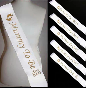 

White Satin Baby Shower Sash - Mommy To Be