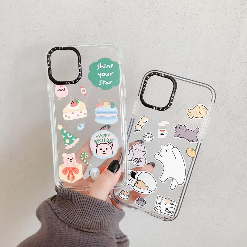 Etui De Telephone Japonais Kawaii Boite Cadeau Joyeux Anniversaire Ours Chat Pour Iphone 11 Pro Max Xr X Max 7 7 8 Plus Aliexpress