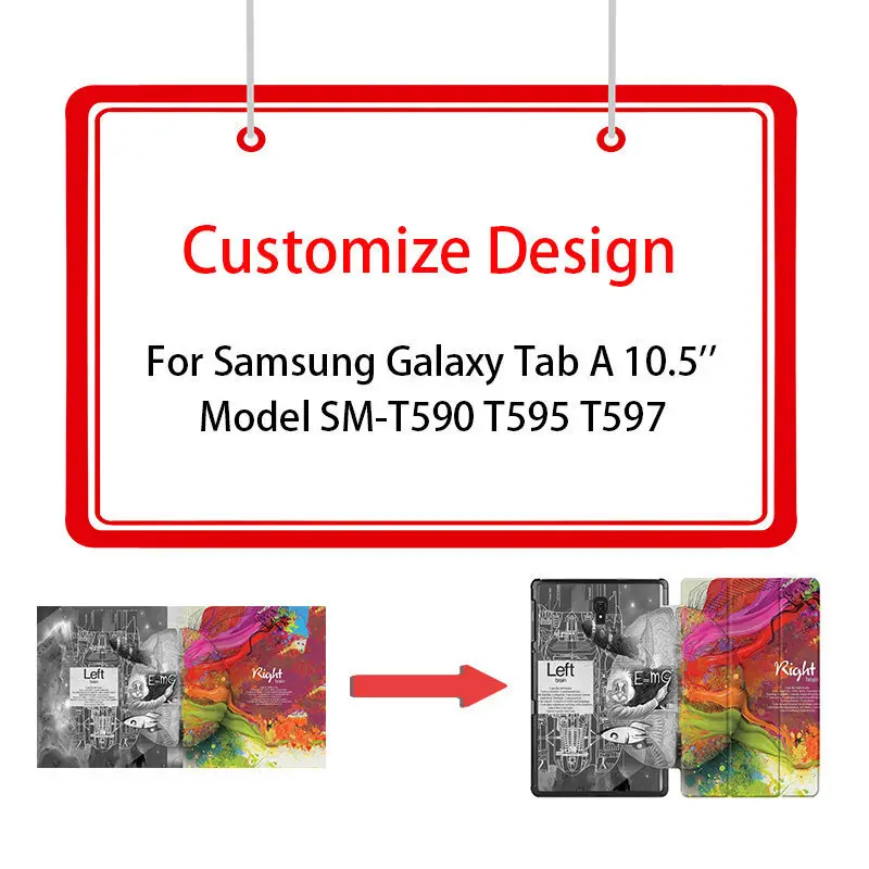 Custom Design MTT PU кожаный чехол для samsung Galaxy Tab A 10,5 T590 T595 магнит умный чехол для samsung Tab A 10,5 ''SM-T590 чехол для планшета - Цвет: Custom Design