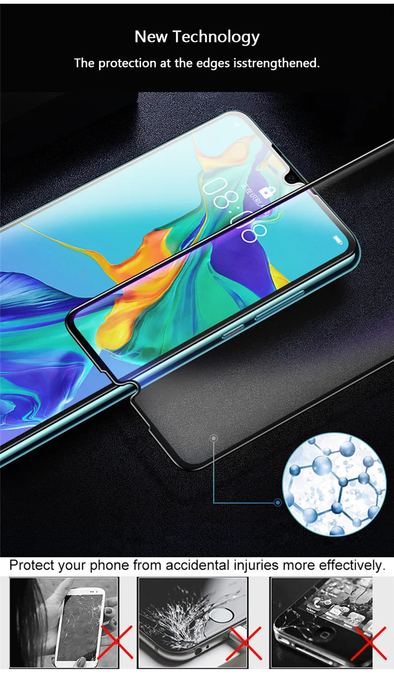 Bộ 2 Hộp Miếng Dán Bảo Vệ Màn Hình Cho Huawei P50 P40 P30 P20 Pro Lite Kính Cường Lực Cho Huawei Honor 7x 8x 9x x10 Có Kính Cường Lực phone screen protectors