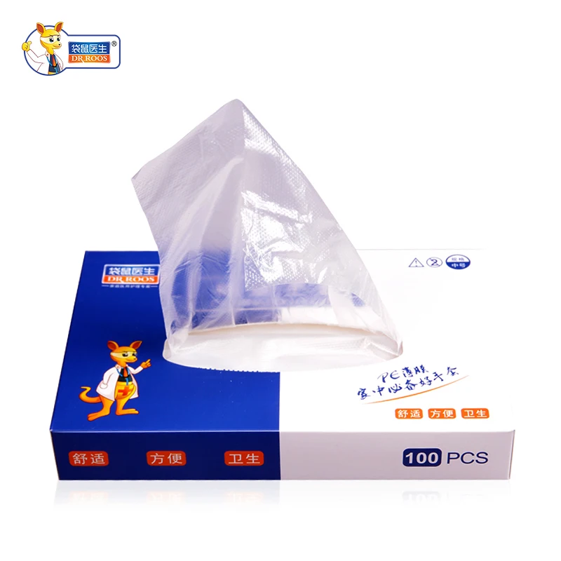 

DR.ROOS 100pcs/bag Disposable Transparent Thin Gloves Waterproof For Housework Clean Kitchen Baking Gloves