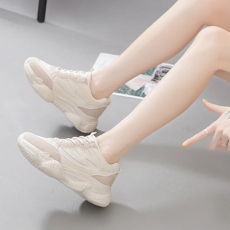 

Popular WOMEN'S Shoes 2019ins Super Fire Dad Shoes Women's Factory Goods Korean-style Thick Bottomed Mesh Women's Athletic Shoes