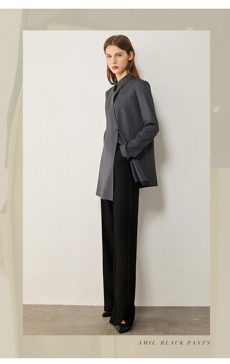 Amii Minimalism Autumn Winter Causal Womens Pants Fashion Solid High Waist Loose Long Pants Female Trousers 12030434