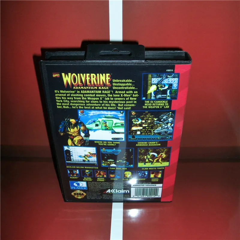 Росомаха Adamantium Rage US чехол с коробкой и руководством для sega Megadrive Genesis Видео игровой консоли 16 бит MD карты
