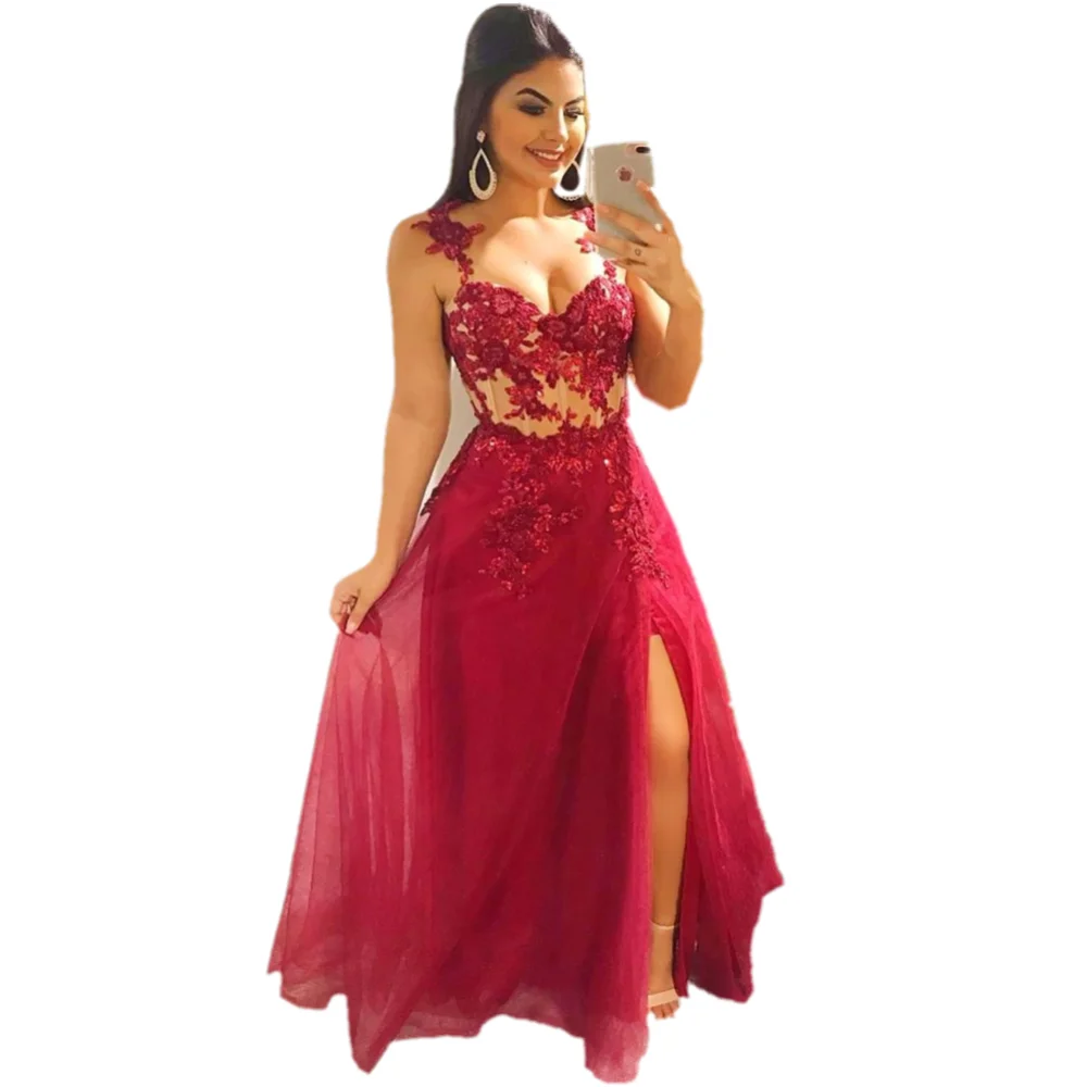 Платье для выпускного вечера es Vestidos de gala Vestido Formatura красное платье для выпускного вечера 2019 длинное