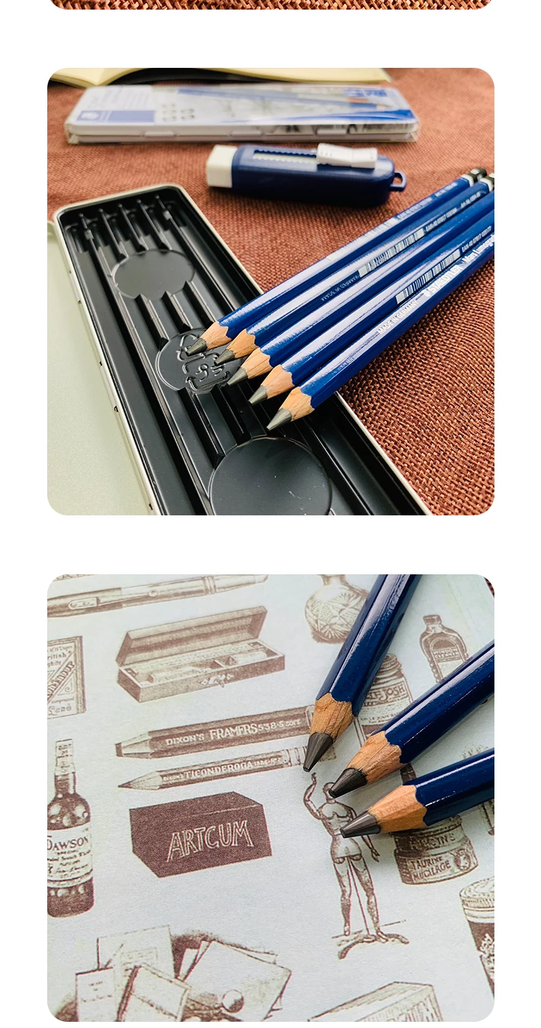 1 компл. STAEDTLER 100A G6 высокое качество Рисование эскиз карандаш водорастворимый набор жестяная коробка 4B 6B 8B принадлежности художественные Кисти