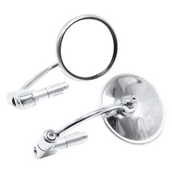 

Motorcycle Modified Rearview Mirror Metal Reflector Handlebar Mirror Universal 13mm Retro Stainless Steel Reverse Handlebar Mirr