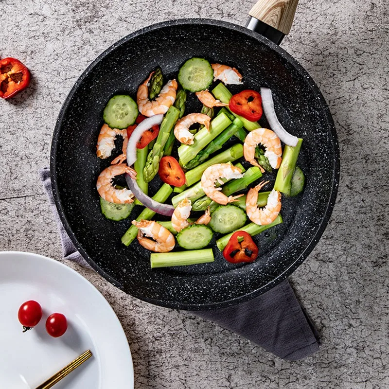 Marble Stone Nonstick Frying Pan with Heat Resistant Bakelite Handle,Granite Induction Egg Skillet