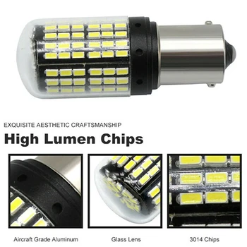 

Lamp LED light Auto White 6500K DC12-24V 3250LM 1156 BA15S Replacement