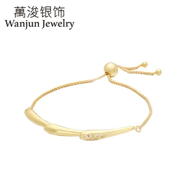 

Wanjun Jewelry 100%925 Silver Fashion Exquisite Shine Spring Buds Spray Bracelet String Chic Bangles Luxury Gift
