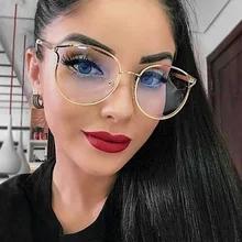 Ретро женские очки прозрачные оправы для очков брендовая дизайнерская Роскошная золотая проволочная оправа женские очки кошачий глаз Модный очки винтажные