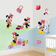 Cartoon Disney Fashion Minnie Wall Stickers For Kids Rooms Girls Party Gifts Home Decor Wall Decals PVC Mural Art Diy Wallpaper Cartoon Disney Fashion Minnie Wall Stickers For Kids Rooms Girls Party Gifts Home Decor Wall Decals PVC Mural Art Diy Wallpaper