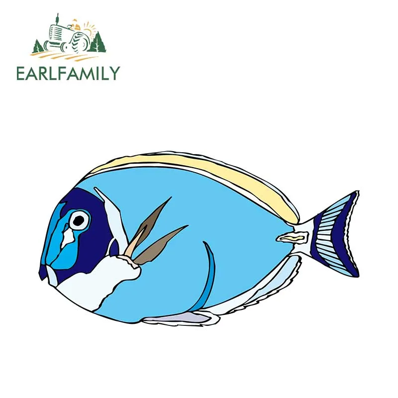 

EARLFAMILY 13cm x 7.1cm Car Stickers Cartoon Fish Graphics 3D Vinyl Decals for Car Body Windshield Trunk Sticker Car Warp