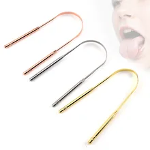 Скребок для языка из нержавеющей стали, очиститель свежего дыхания, очищающий с покрытием, зубная щетка, инструменты для гигиены полости рта LJ50