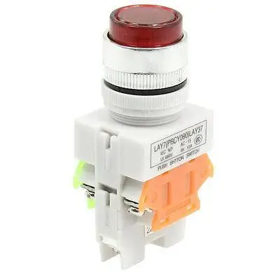 

AC 660V 10A 1NO 1NC 6 Terminal Red Latching Push Button Switch Y090-11DN