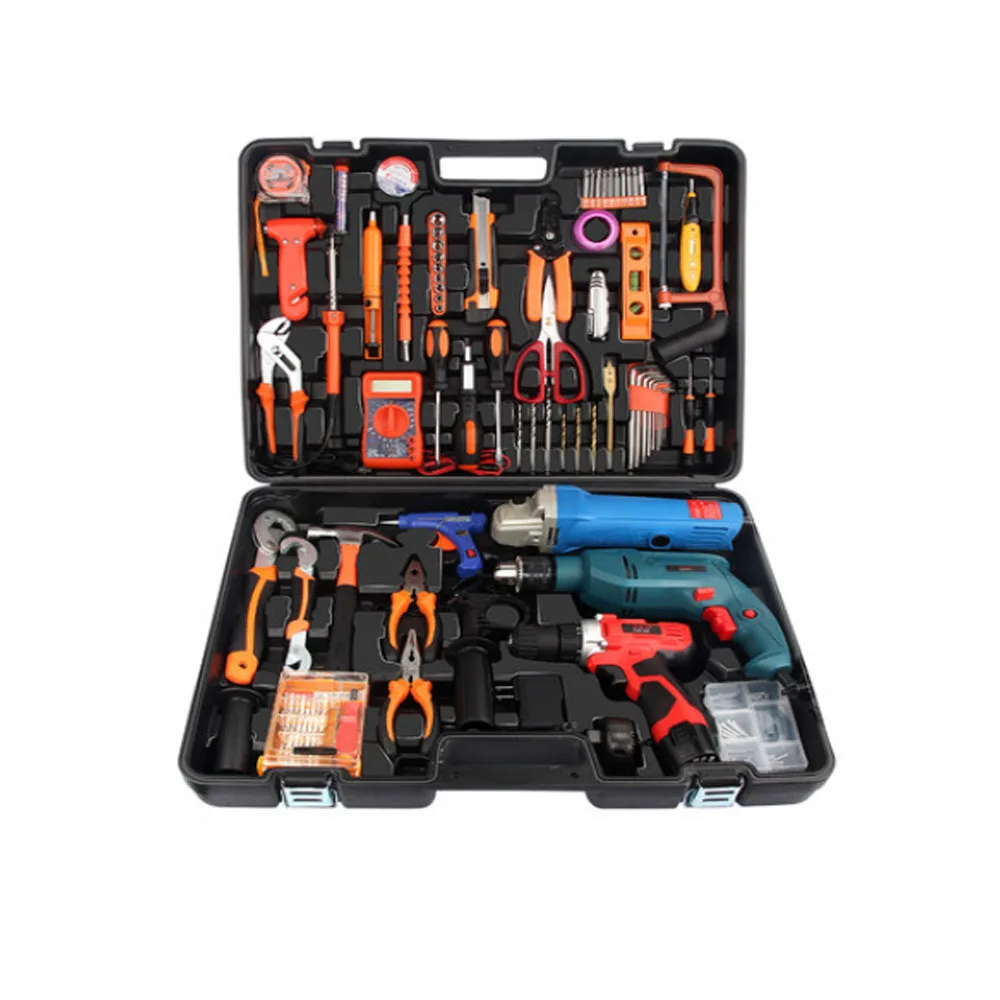 

Repair Tool Set Hand-held Electric Drill Angle Grinder Lithium Electric Drill Set Hardware Multi-function Set Household Tools