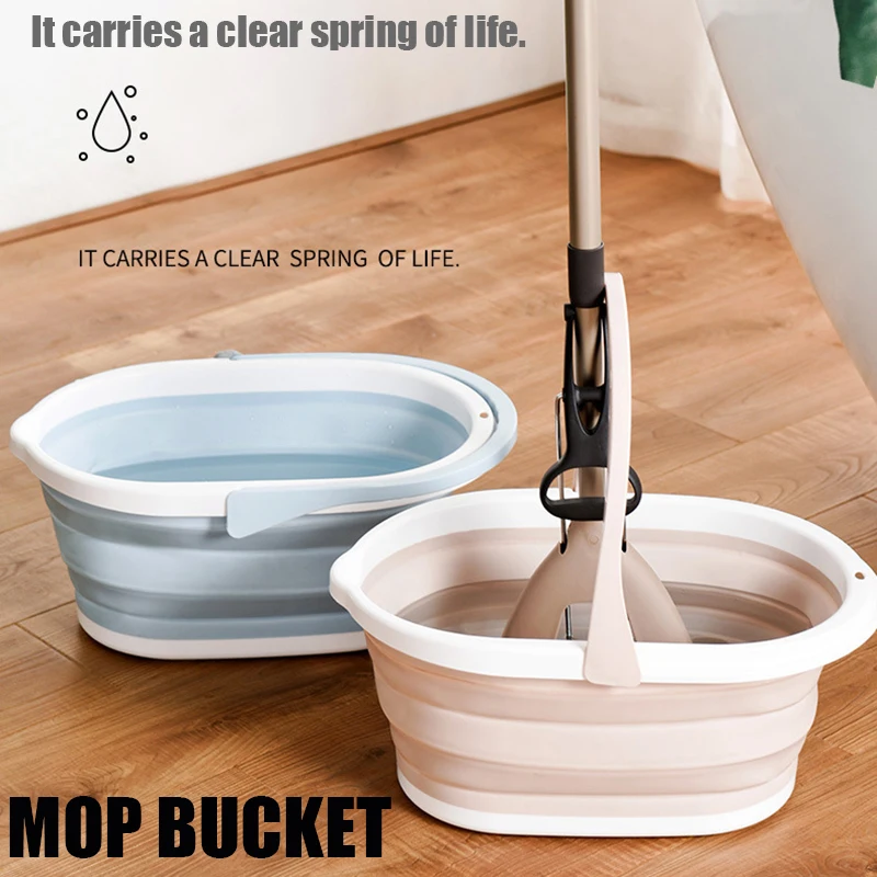 Foldable Mop Bucket Solid Basin Outdoor Cleaning Bucket Fishing Camping Car Wash Mop Folding Bucket Outdoor Cleaning Bucket