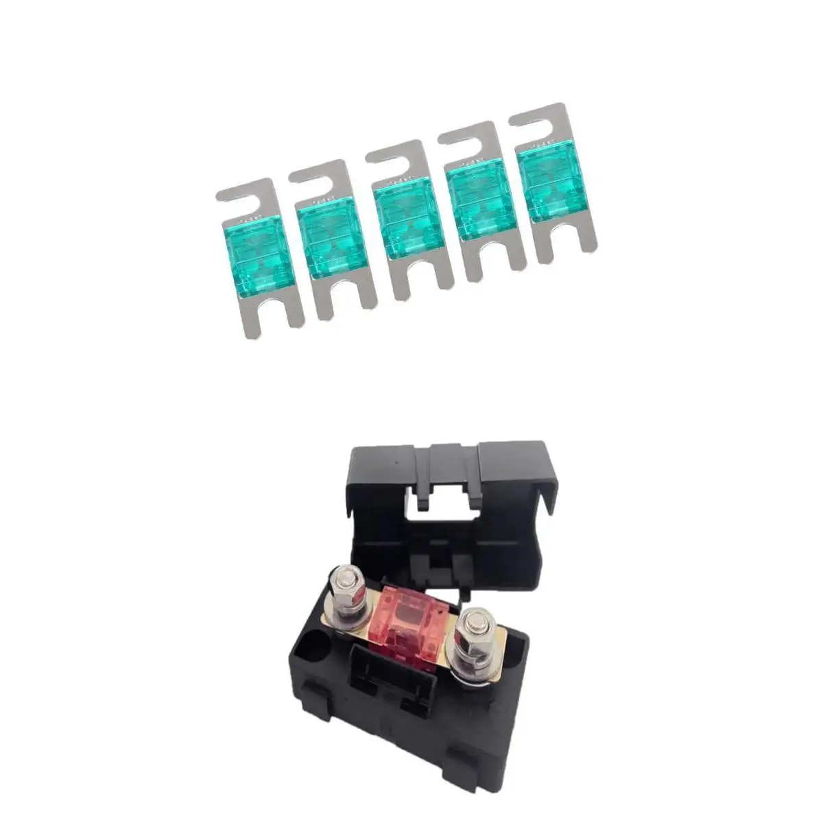 30A Automotive Car Mini ANS Fuse Holder Fusebox Block & 5pcs ANL Fuses