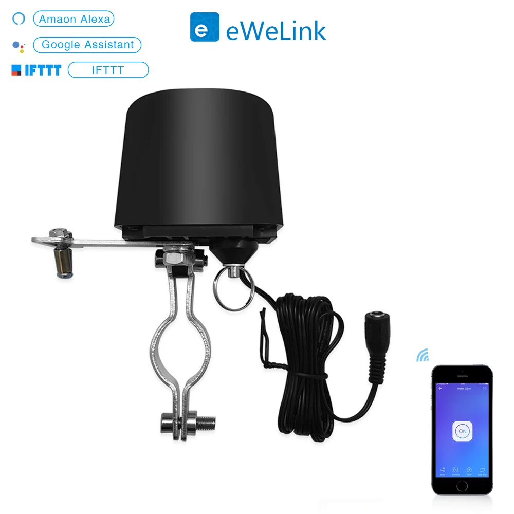 

eWeLink Smart WiFi Water Gas Valve WiFi Controller APP Remote Voice Control by Alexa Google Assistant DIY home automation