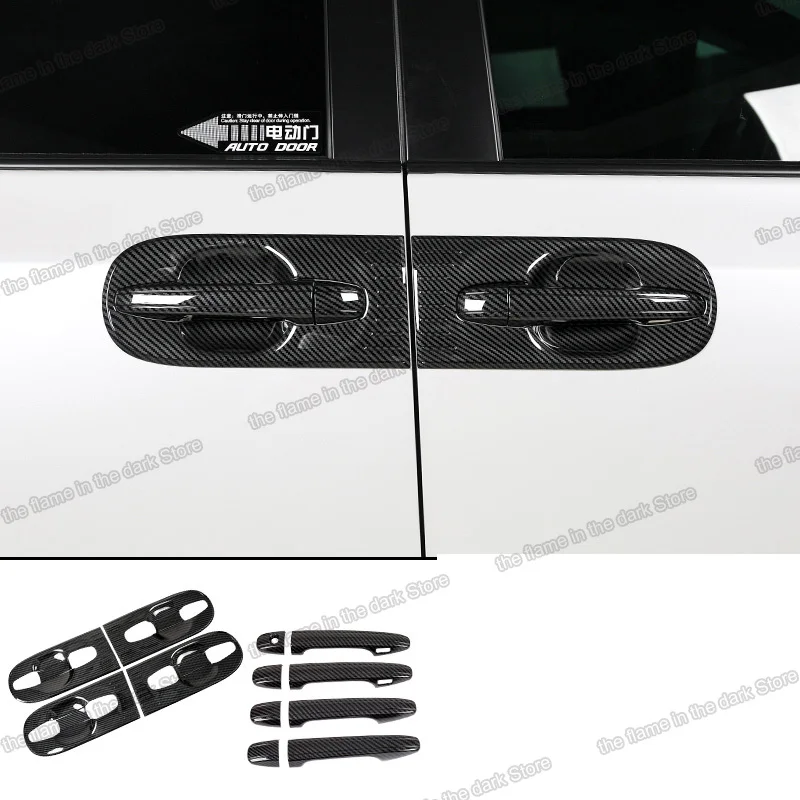 Lsrtw2017 углеродное волокно abs Автомобильная дверная ручка триммер хром для toyota sienna