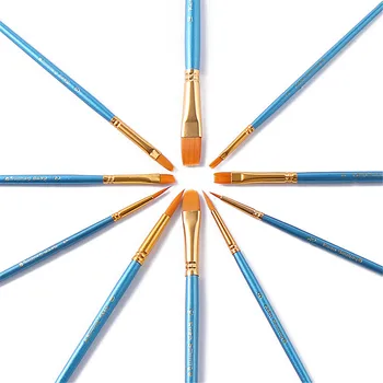 

10pcs / Set Watercolor Gouache Paint Brushes Different Shape Round Pointed Point Nylon Hair Painting Brush Set Art Supplies
