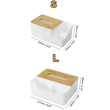 

New Multifunction Bamboo Wood Cover Tissue Box Holder Kitchen Storage Box Office Home Organizer Table Tissue Box With Phone Shel